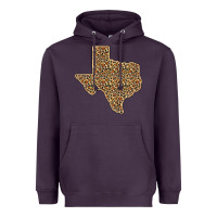 Plum Western Texas Map Leopard Pattern Heavyweight Hoodie - Bettercallsaul