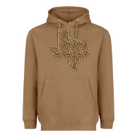 Toasted Coconut Western Texas Map Leopard Pattern Heavyweight Hoodie - Bettercallsaul