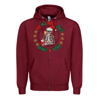 Burgundy ho ho holly shit skeleton santa Zipper Hoodie - MaliasSmallBusiness
