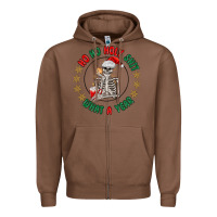 Chestnut ho ho holly shit skeleton santa Zipper Hoodie - MaliasSmallBusiness