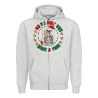 Dove Grey ho ho holly shit skeleton santa Zipper Hoodie - MaliasSmallBusiness