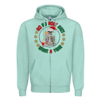 Seafoam ho ho holly shit skeleton santa Zipper Hoodie - MaliasSmallBusiness