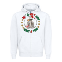 White ho ho holly shit skeleton santa Zipper Hoodie - MaliasSmallBusiness