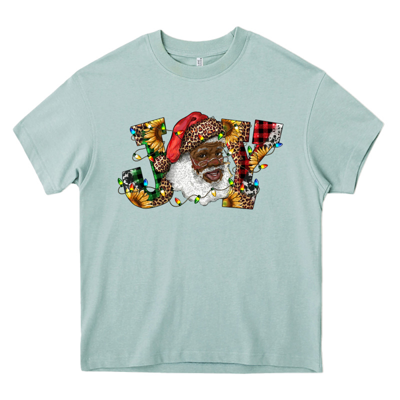 African American Santa Joy With Sunflowers Heavy Core Tee by RanaPortraitStore | Teevron