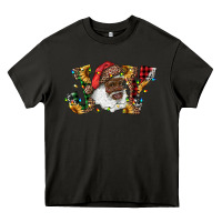 Asphalt african american santa joy with sunflowers Heavy Core Tee - RanaPortraitStore