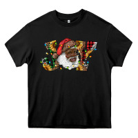 Black african american santa joy with sunflowers Heavy Core Tee - RanaPortraitStore