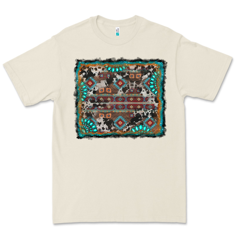 Aztec Background With Gemstone And Cowhide Premium Tee by RanaPortraitStore | Teevron