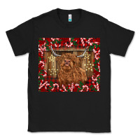 Black Christmas highland cow with candy canes Classic Tee - BarkalooDesign