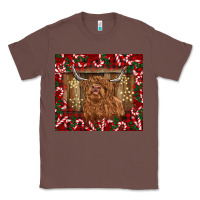 Chestnut Christmas highland cow with candy canes Classic Tee - BarkalooDesign