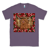 Lavender Christmas highland cow with candy canes Classic Tee - BarkalooDesign