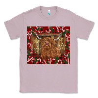 Lilac Christmas highland cow with candy canes Classic Tee - BarkalooDesign