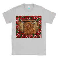 Moon Dust Christmas highland cow with candy canes Classic Tee - BarkalooDesign