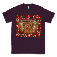 Plum Christmas highland cow with candy canes Classic Tee - BarkalooDesign