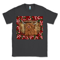 Smoke Christmas highland cow with candy canes Classic Tee - BarkalooDesign