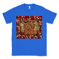 Christmas Highland Cow With Candy Canes Classic Tee | Teevron