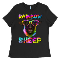 Black rainbow sheep suffolk sheep Ladies Tee - RanaPortraitStore