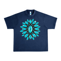 Navy turqoise gemstone Urban Heavy Tee - AdoDesignShop