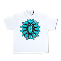 White turqoise gemstone Urban Heavy Tee - AdoDesignShop