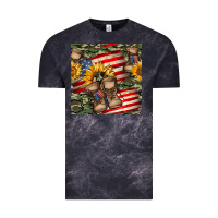Cloud Black usa flag with army boot seamless pattern Vintage Tee - BundleAndBundleShop