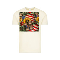 Vintage Arctic usa flag with army boot seamless pattern Vintage Tee - BundleAndBundleShop