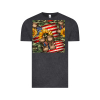 Vintage Black usa flag with army boot seamless pattern Vintage Tee - BundleAndBundleShop
