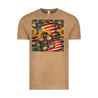 Vintage Camel usa flag with army boot seamless pattern Vintage Tee - BundleAndBundleShop