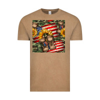 Vintage Coffee usa flag with army boot seamless pattern Vintage Tee - BundleAndBundleShop