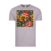 Vintage Zinc usa flag with army boot seamless pattern Vintage Tee - BundleAndBundleShop