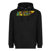 Black Western Tenessee Map Sunflower Pattern Heavyweight Hoodie - Bettercallsaul