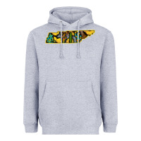 Heather Grey Western Tenessee Map Sunflower Pattern Heavyweight Hoodie - Bettercallsaul
