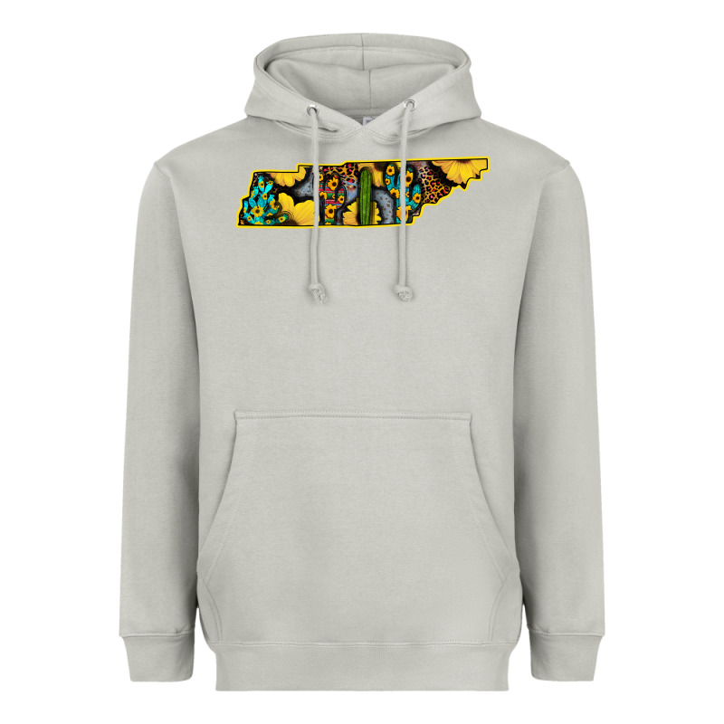 Western Tenessee Map Sunflower Pattern Heavyweight Hoodie by Bettercallsaul | Teevron