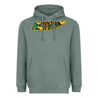 Sage Western Tenessee Map Sunflower Pattern Heavyweight Hoodie - Bettercallsaul