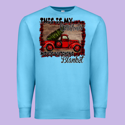 Christmas Movie Watching Blanket Premium Sweatshirt Designed By Bettercallsaul