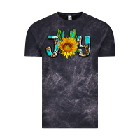 Cloud Black joy with sunflower and cactus ado Vintage Tee - AdoDesignShop
