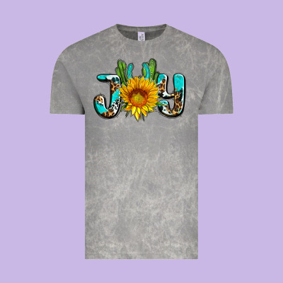 Joy With Sunflower And Cactus Ado Vintage Tee Designed By Adodesignshop