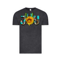 Vintage Black joy with sunflower and cactus ado Vintage Tee - AdoDesignShop