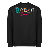 Black rodeo babe turquoise serape cowhide leopard Heavyweight Sweatshirt - Artiststas