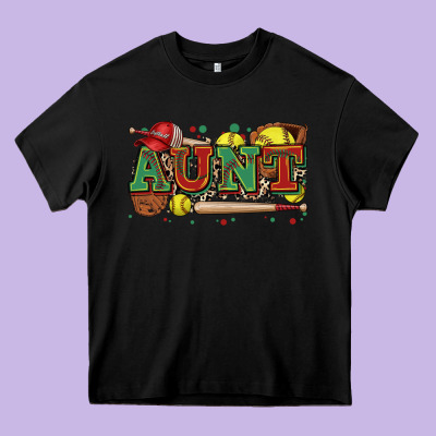 Aunt Softball Heavy Core Tee Designed By Zillion Design Studio