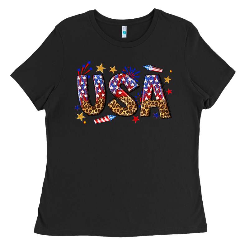 Usa 4th Of July Bw Ladies Tee by texasbilliewilder | Teevron