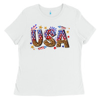 White usa 4th of july bw Ladies Tee - texasbilliewilder