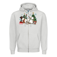 Dove Grey christmas snowmen with wine Zipper Hoodie - MaliasSmallBusiness