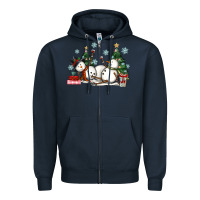 Navy christmas snowmen with wine Zipper Hoodie - MaliasSmallBusiness
