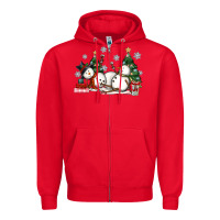 Red christmas snowmen with wine Zipper Hoodie - MaliasSmallBusiness