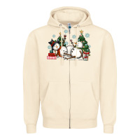 Sandshell christmas snowmen with wine Zipper Hoodie - MaliasSmallBusiness