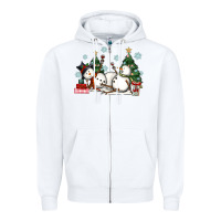 White christmas snowmen with wine Zipper Hoodie - MaliasSmallBusiness