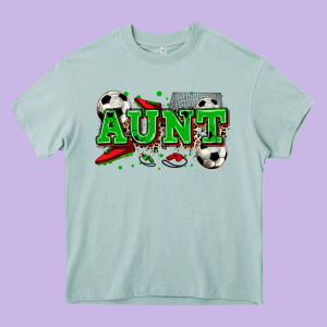 Aunt Soccer Heavy Core Tee Designed By Zillion Design Studio