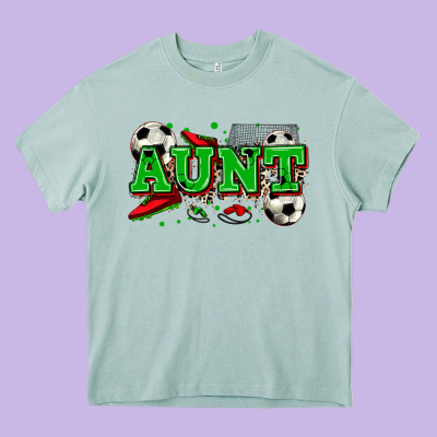 Aunt Soccer Heavy Core Tee Designed By Zillion Design Studio