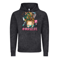 Vintage Black blonde messy bun nurse life Vintage Hoodie - RanaPortraitStore