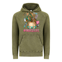Vintage Olive blonde messy bun nurse life Vintage Hoodie - RanaPortraitStore