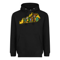 Black Kentucky Map Western Sunflower Pattern Heavyweight Hoodie - Bettercallsaul